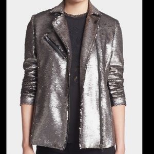 Mural Silver Sequin Moto Jacket